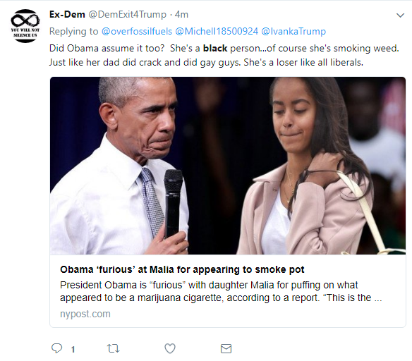 2017-11-24-14_07_06-malia-black-Twitter-Search Ivanka Just Defended Malia Obama From Racists - Trump Fans Instantly Lose Their Minds Featured Politics Racism Social Media Top Stories 
