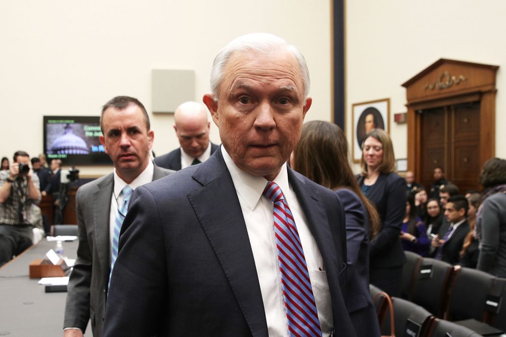 GettyImages-874154370-1024x683 Jeff Sessions Goes 'Deer In Headlights' After Smoking Gun Question Leaves Him Flummoxed Corruption Donald Trump Politics Top Stories 