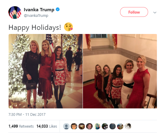 ivanka-holidays Ivanka Trump Tweets Ridiculous Christmas Message To America & Regretted It In 8 Seconds Donald Trump Politics Social Media Top Stories 