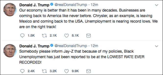 169 Trump Attacks Rapper Jay-Z During Early AM Twitter Panic Like A Senile Old Racist Corruption Domestic Policy Donald Trump Economy Politics Top Stories 