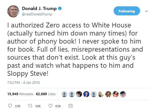 2018-01-05-09_30_28-Donald-J.-Trump-on-Twitter_-_I-authorized-Zero-access-to-White-House-actually-t 'Fire And Fury' Author Just Ruined Trump's Friday With Wild 'Today' Show Appearance Corruption Donald Trump Featured Politics Top Stories Videos 