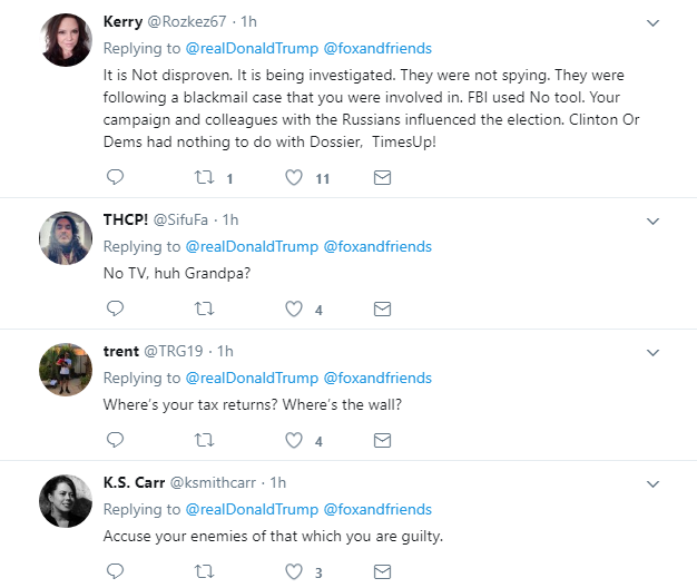 2018-01-11-07_55_51-Donald-J.-Trump-on-Twitter_-_Disproven-and-paid-for-by-Democrats-“Dossier-used-t Trump Goes On Pre-Dawn Rager About FBI Influencing Election Like A Mental Case Donald Trump Featured Politics Social Media Top Stories 