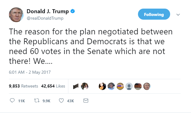 2018-01-16-09_36_12-Donald-J.-Trump-on-Twitter_-_The-reason-for-the-plan-negotiated-between-the-Repu Trump Goes On Desperate 5-Tweet Mega Rant As Approval Ratings Plummet Hard Donald Trump Featured Immigration Politics Racism Social Media Top Stories 
