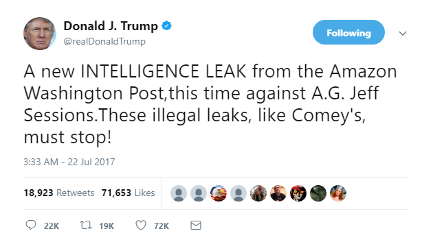 2018-01-17-15_54_01-Donald-J.-Trump-on-Twitter_-_A-new-INTELLIGENCE-LEAK-from-the-Amazon-Washington- BREAKING: Bannon 'Slips Up' During Closed Door Hearing; Implies Election Meddling Corruption Donald Trump Featured Politics Russia Top Stories 