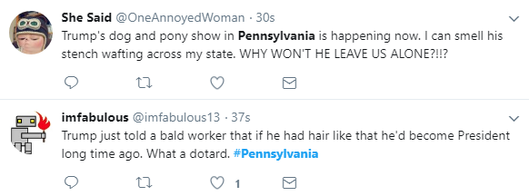 2018-01-18-15_14_43-_-News-about-pennsylvania-on-Twitter Trump Takes Stage In PA, Strangely Squints Eyes; & Flies Into A Nonsensical 'Old-Man' Rant Domestic Policy Donald Trump Featured Immigration Politics Top Stories Videos 