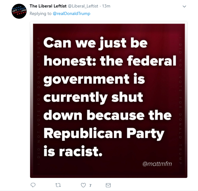 2018-01-22-08_21_58-Donald-J.-Trump-on-Twitter_-_The-Democrats-are-turning-down-services-and-securit Trump Goes On Pre-Dawn Twitter Rager Over Shutdown Like A 300lb Spoiled Toddler Donald Trump Featured Immigration Politics Social Media Top Stories 