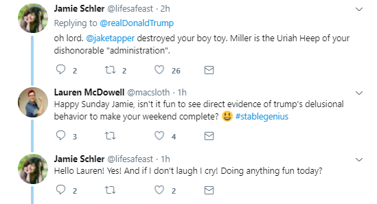 214 Trump Live-Tweets About Tapper's Morning Takedown Of Stephen Miller & It's Hilarious Donald Trump Politics Social Media Top Stories 