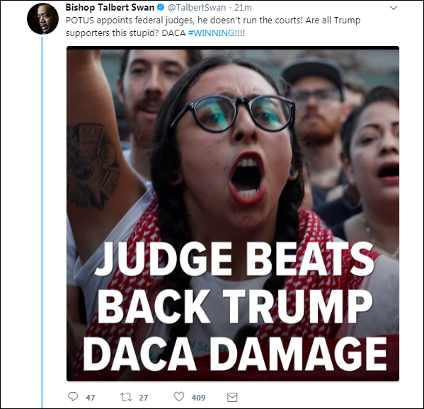 a20 W.H. Issues Childish Response To The Judge Blocking Trump From Destroying DACA Civil Rights Domestic Policy Donald Trump Immigration Politics Top Stories 