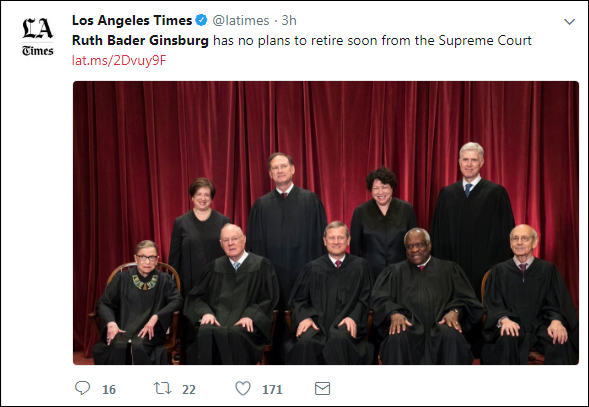 b52 L.A. Times Releases Ruth Bader Ginsburg Career Announcement That Has Many Furious Domestic Policy Feminism Politics Top Stories 