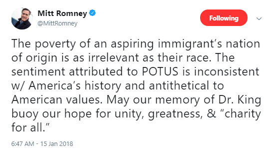 romney-daca Mitt Romney Releases MLK Day/Shithole Tweet That Has Trump In Full Spaz-Out Mode Donald Trump Politics Social Media Top Stories 