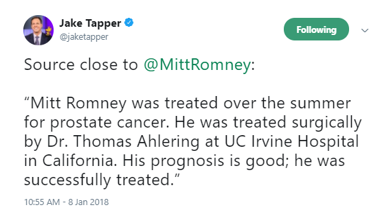 tapper-romney BREAKING: Mitt Romney Makes Shocking Cancer Announcement No One Saw Coming Donald Trump Healthcare Politics Top Stories 