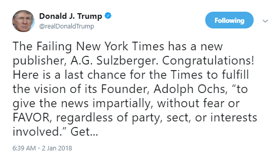trump-nyt-two Trump Live Tweets Mental Collapse To NY Times Like A Sleep Deprived Lunatic Donald Trump Media Politics Top Stories 