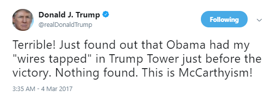 trump-wiretap-tweet BREAKING: White House Rocked By Friday Night Secret Online Propaganda Bot Discovery Corruption Donald Trump Politics Top Stories 