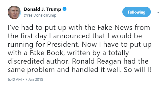 trump-wolff-book Trump Goes On Wild Sunday AM Rant About Ronald Reagan Like A Know-Nothing Fool Corruption Donald Trump Politics Social Media Top Stories 