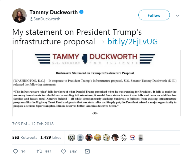 1.5 Wounded Black Hawk Pilot Senator Tammy Duckworth Just Took On Trump Like A Boss Corruption Domestic Policy Donald Trump Election 2020 Politics Top Stories 