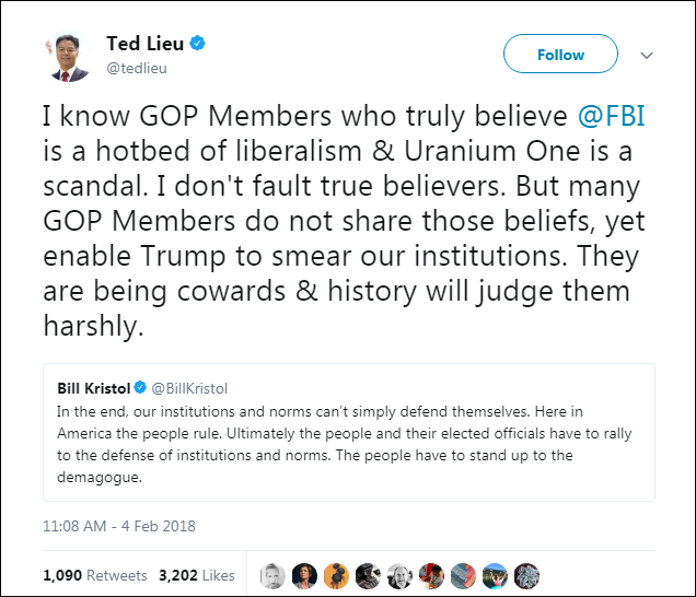 12 Ted Lieu Goes Apesh*t About 'Coward' Republicans On Twitter & The Reaction Is Amazing Corruption Crime Donald Trump Election 2016 Politics Top Stories 
