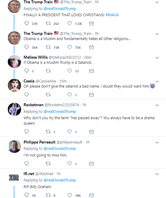 173 Trump Phony Tweets About Billy Graham's Death & Regrets It In 6 Seconds Flat Donald Trump Politics Social Media Top Stories 