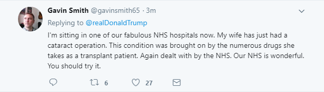 2018-02-05-07_47_39-Donald-J.-Trump-on-Twitter_-_The-Democrats-are-pushing-for-Universal-HealthCare- Trump Tweets Early Morning Lies About The U.K. & Regrets It In 9 Seconds Flat Donald Trump Featured Healthcare Politics Social Media Top Stories 