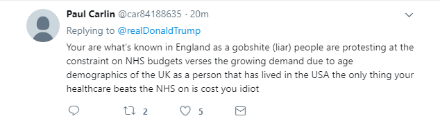 2018-02-05-08_07_26-Donald-J.-Trump-on-Twitter_-_The-Democrats-are-pushing-for-Universal-HealthCare- Trump Tweets Early Morning Lies About The U.K. & Regrets It In 9 Seconds Flat Donald Trump Featured Healthcare Politics Social Media Top Stories 