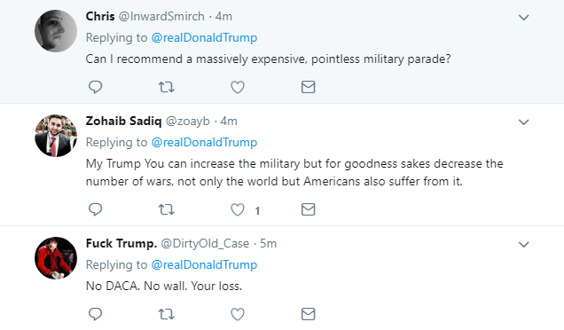 2018-02-09-09_07_29-Donald-J.-Trump-on-Twitter_-_Costs-on-non-military-lines-will-never-come-down-if Trump Goes On 3-Tweet Friday AM Bender Like He Just Got Sized For Prison Jumpsuit Domestic Policy Donald Trump Featured Politics Social Media Top Stories 
