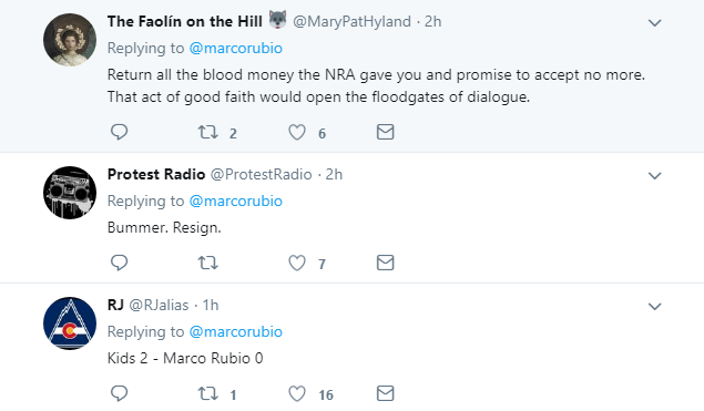 2018-02-28-10_03_18-Marco-Rubio-on-Twitter_-_The-debate-after-Parkland-reminds-us-We-The-People-don Marco Rubio Gets Creamed On Twitter After Whiny Wednesday AM Rant About Guns Crime Featured Gun Control Politics Shooting Top Stories 
