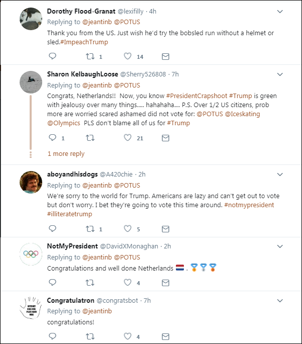 219 Dutch Olympic Fans Hilariously Troll Trump With Humiliating Banner Broadcast LIVE Donald Trump Politics Top Stories 