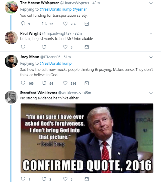 four Trump Sunday Tweets About Amtrak Wreck Like A Moron & Regrets It In 8 Seconds Flat Domestic Policy Donald Trump Politics Social Media Top Stories 