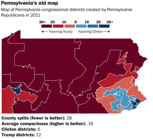 pa-old-map Supreme Court Drops New Map Of State Congressional Districts; GOP Screwed Donald Trump Election 2016 Politics Top Stories 