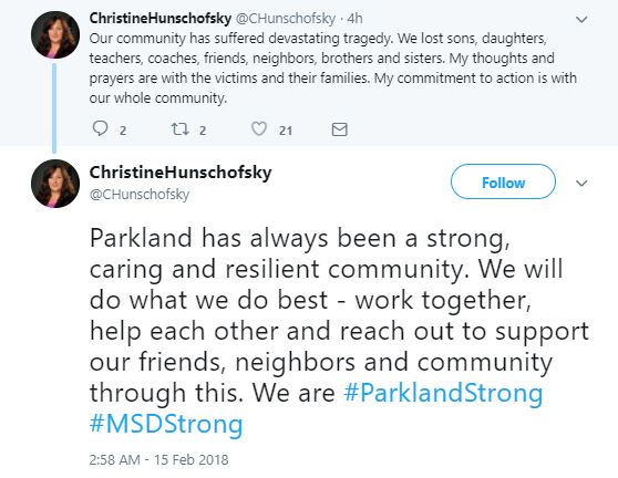 parkland-may Mayor Of Parkland Florida Responds To Trump's Tweet About School Shooting Like A Boss Donald Trump Politics Social Media Top Stories 