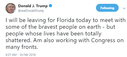 trump-parklands Trump Announces Trip To Florida On Twitter & A Heap Of Angry Backlash Ensues Instantly Donald Trump Gun Control Politics Social Media Top Stories 