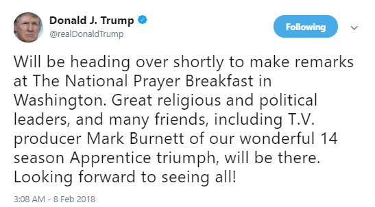 trump-twitter-natl-prayer Disturbing Guests Show Up With Trump At National Prayer Breakfast; It Gets Weird (VIDEO) Activism Celebrities Donald Trump Politics Social Media Top Stories 