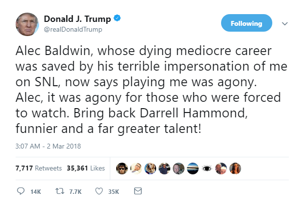 2018-03-02-08_03_40-Donald-J.-Trump-on-Twitter_-_Alec-Baldwin-whose-dying-mediocre-career-was-saved Alec Baldwin Responds To Trump's AM Twitter Attack & The Result Is Pure Comedy Gold Celebrities Donald Trump Featured Hollywood Politics Social Media Top Stories 