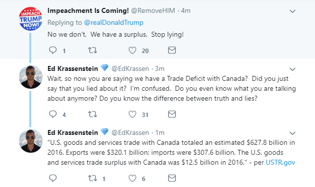 2018-03-15-09_35_21-Donald-J.-Trump-on-Twitter_-_We-do-have-a-Trade-Deficit-with-Canada-as-we-do-wi Trump Throws Thursday AM Twitter Tantrum Over Audio Leak About Lies To Justin Trudeau Donald Trump Economy Foreign Policy Politics Top Stories Videos 