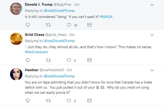 2018-03-15-09_36_20-Donald-J.-Trump-on-Twitter_-_We-do-have-a-Trade-Deficit-with-Canada-as-we-do-wi Trump Throws Thursday AM Twitter Tantrum Over Audio Leak About Lies To Justin Trudeau Donald Trump Economy Foreign Policy Politics Top Stories Videos 