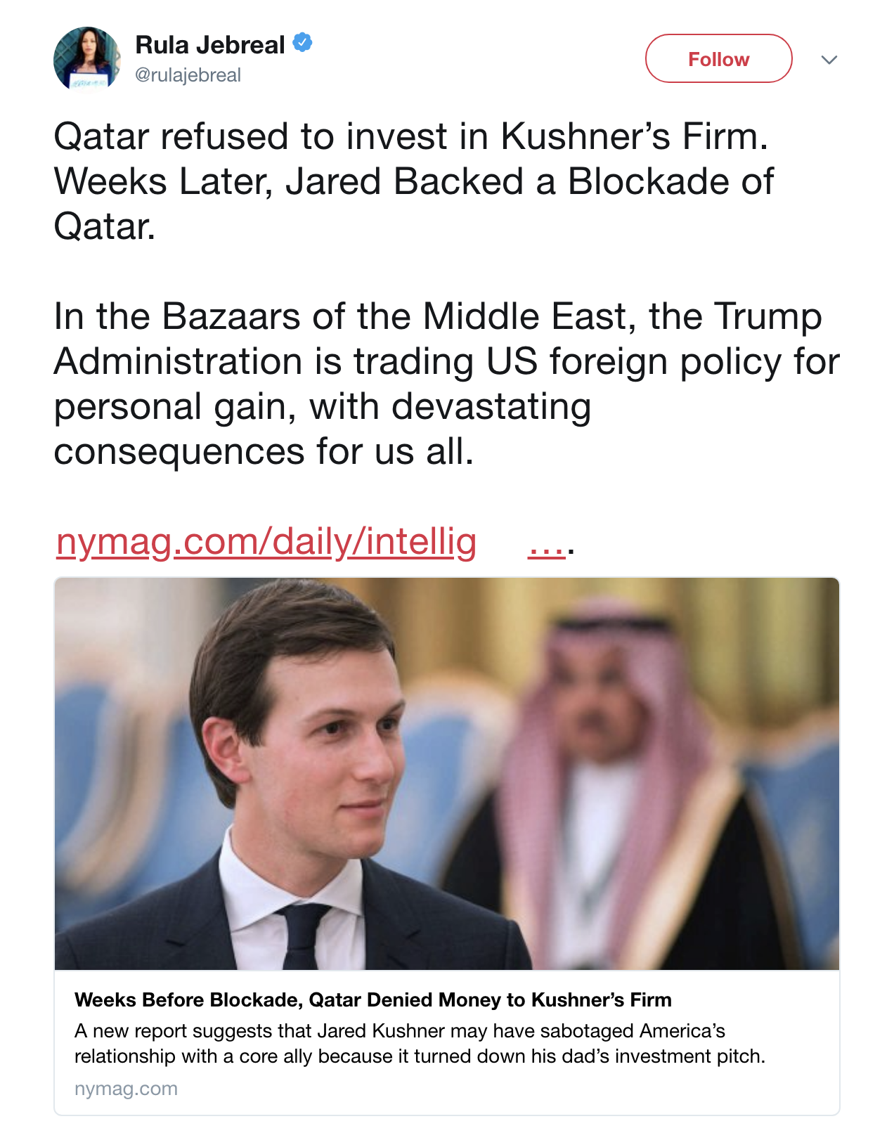 Screen-Shot-2018-03-12-at-12.59.56-PM United Arab Emirates Illicitly Influenced Kushner & Trump; How They Did It Is Illegal: report Corruption Crime Donald Trump Foreign Policy Politics Russia Top Stories 