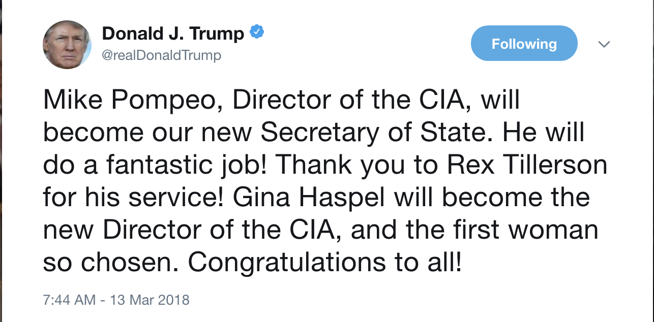 Screen-Shot-2018-03-13-at-9.27.48-AM Jake Tapper Tweets Disturbing Facts About Trump's New CIA Director & It's Literal Torture Corruption Domestic Policy Donald Trump National Security Politics Top Stories 