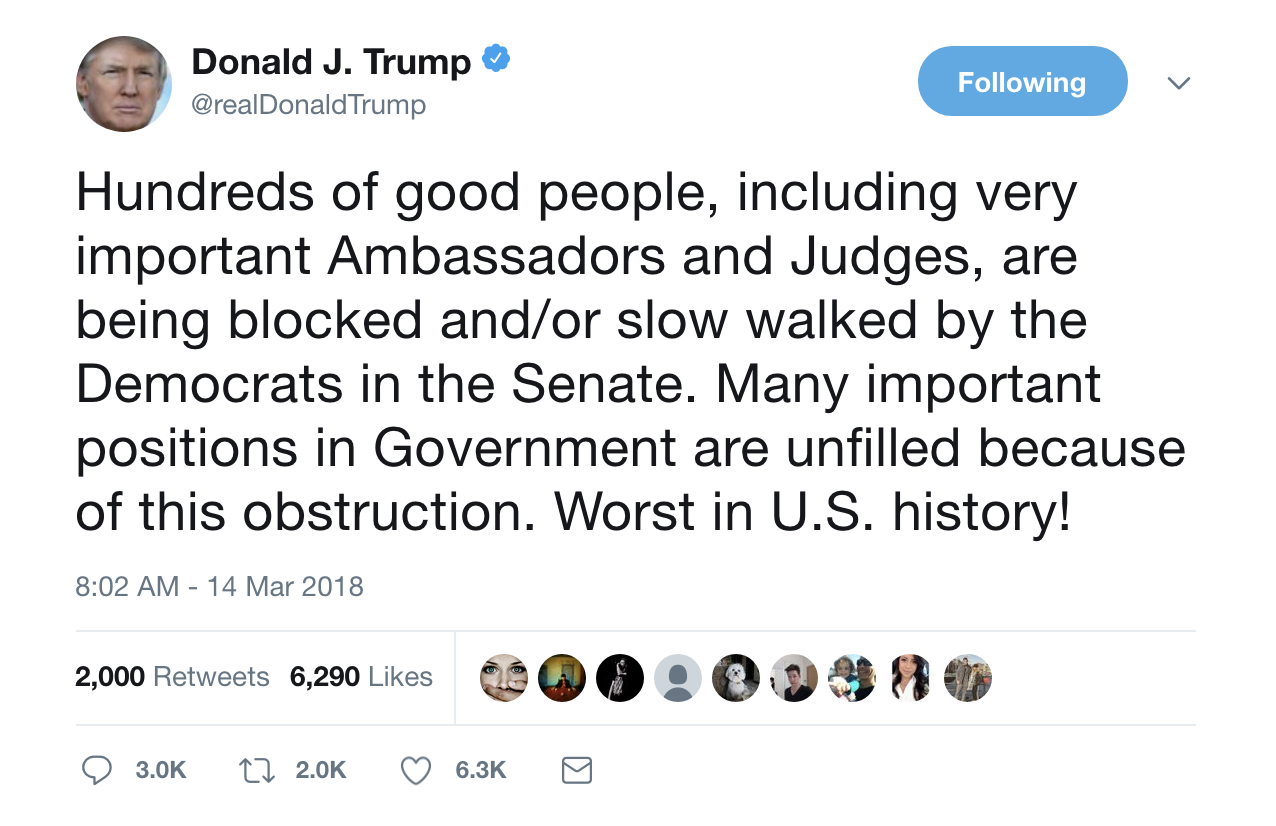 Screen-Shot-2018-03-14-at-8.10.51-AM Trump Wakes Up In A Panic, Starts Tweeting Nonsense Instantly Like A Mental Patient Corruption Donald Trump Economy Politics Top Stories 