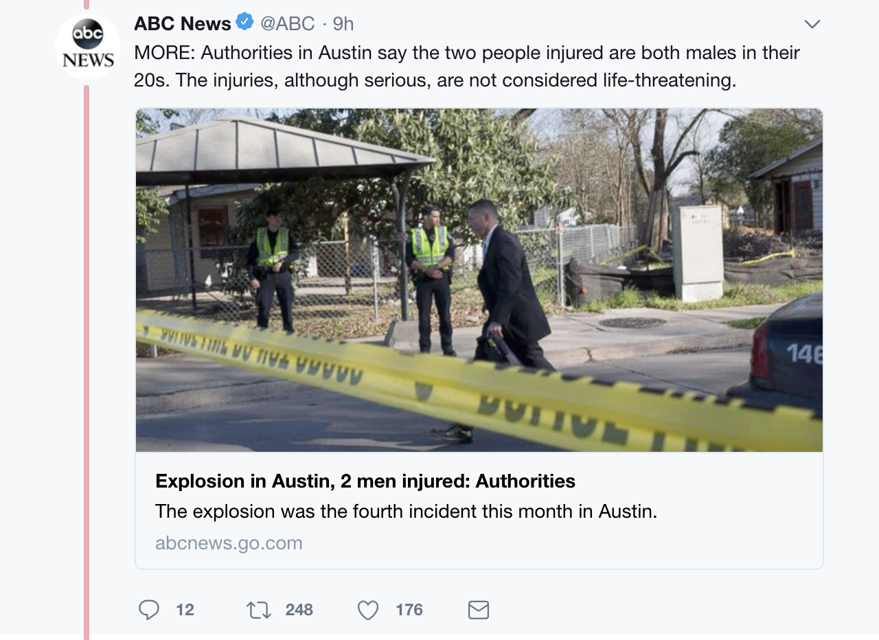 Screen-Shot-2018-03-19-at-6.55.37-AM Another Bombing Rocks City Of Austin As Police Scramble To Find A Culprit Corruption Crime Terrorism Top Stories 