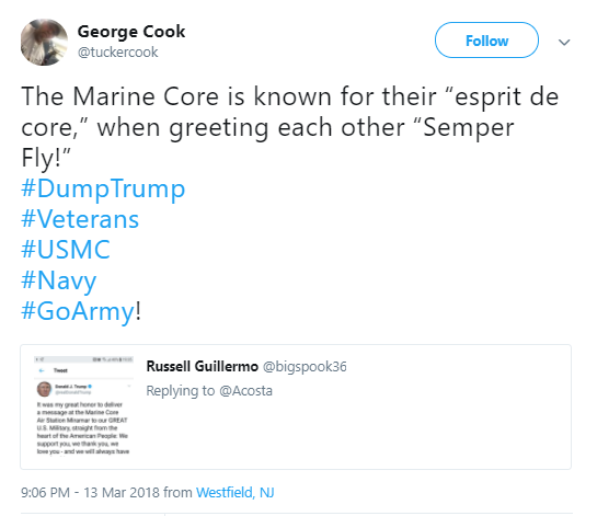 vet-one Trump Misspells Marine Corps On Twitter & Veterans Instantly Make Him Wish He Was Dead Donald Trump Social Media Top Stories 