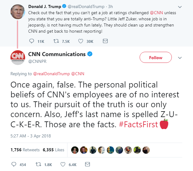 2018-04-03-10_07_33-CNN-Communications-on-Twitter_-_Once-again-false.-The-personal-political-belief CNN Strikes Back At Trump's AM Tweet Attack & Donald Is Freaking Like A Scared Toddler Donald Trump Featured Media Politics Social Media Top Stories 