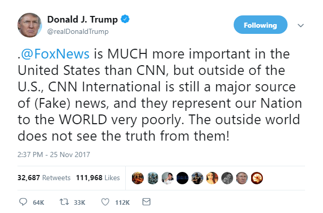 2018-04-08-13_31_51-Donald-J.-Trump-on-Twitter_-_.@FoxNews-is-MUCH-more-important-in-the-United-Stat NY Times Editor Makes Major Anti-Trump Announcement LIVE On CNN & It's Wild (VIDEO) Donald Trump Featured Media Politics Top Stories Videos 
