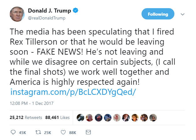 2018-04-12-08_56_43-Donald-J.-Trump-on-Twitter_-_The-media-has-been-speculating-that-I-fired-Rex-Til Trump Goes Crazy & Tweets Mueller Firing Message Like A Lab Animal On Drugs Donald Trump Featured Politics Social Media Top Stories 