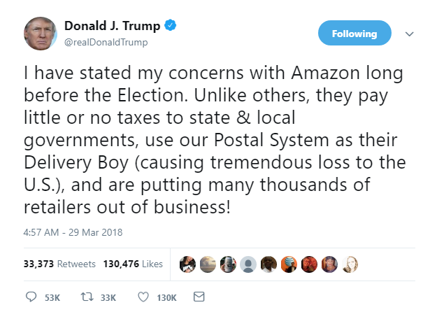 2018-04-17-14_41_20-Donald-J.-Trump-on-Twitter_-_I-have-stated-my-concerns-with-Amazon-long-before-t Trump Just Asked For An Extension On His Taxes & The Reason Will Infuriate You Donald Trump Featured Politics Top Stories 