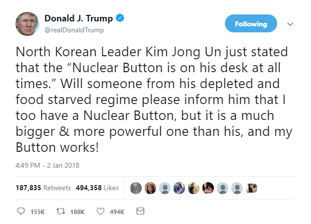 2018-04-24-12_18_38-Donald-J.-Trump-on-Twitter_-_North-Korean-Leader-Kim-Jong-Un-just-stated-that-th Trump's Love Of Foreign Dictators Reaches All New Levels With Comments On Kim Jong Un Donald Trump Featured Foreign Policy Politics Top Stories 