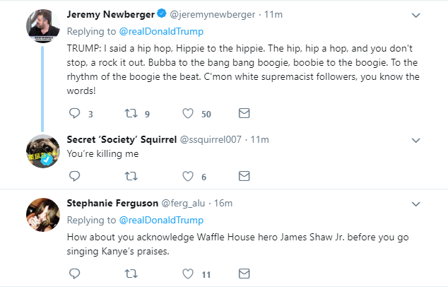 2018-04-27-09_36_15-Donald-J.-Trump-on-Twitter_-_Kanye-West-has-performed-a-great-service-to-the-Bla Trump Continues Friday Morning Twitter Rant With Disgusting Exploitation Of Blacks Donald Trump Featured Politics Racism Social Media Top Stories 