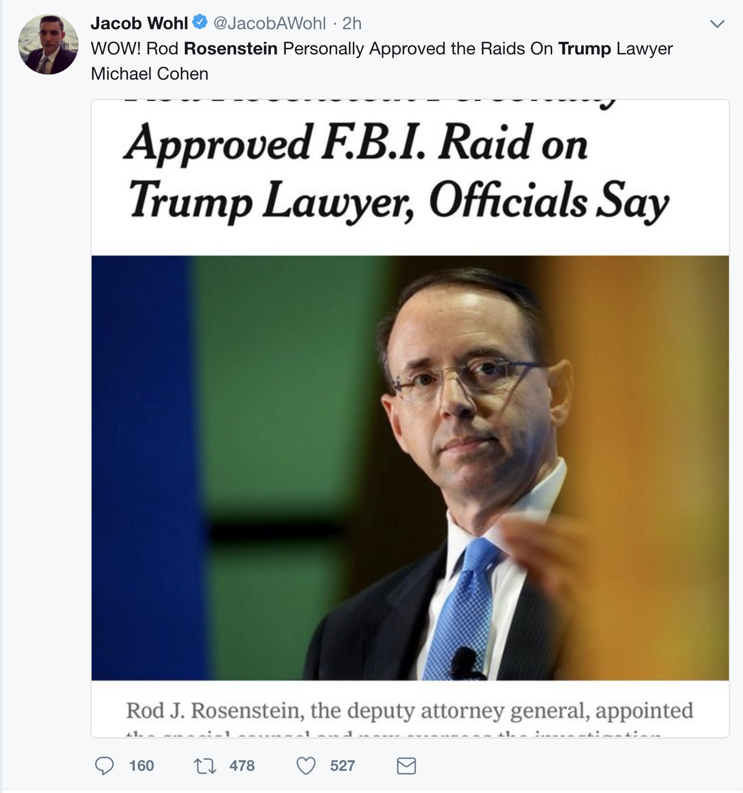 Screen-Shot-2018-04-10-at-1.55.44-PM Trump Reportedly Enraged At Rosenstein For Signing Off On FBI Raid - W.H. On Edge Corruption Crime Donald Trump Politics Russia Top Stories 