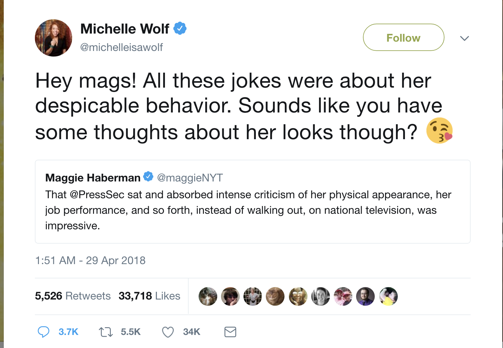 Screen-Shot-2018-04-29-at-9.03.19-AM Michelle Wolf  Wakes Up, Gets On Twitter, & Destroys The Haters Like A Badass Boss Donald Trump Media Politics Social Media Top Stories 