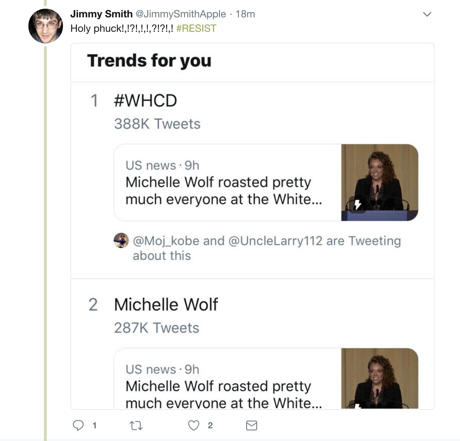 Screen-Shot-2018-04-29-at-9.05.06-AM Michelle Wolf  Wakes Up, Gets On Twitter, & Destroys The Haters Like A Badass Boss Donald Trump Media Politics Social Media Top Stories 