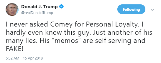 comey-memo-lies Trump Abruptly Stops Golf & Tweets Gibberish To America Like A Soon To Be Chain-Ganger Corruption Donald Trump Politics Social Media Top Stories 