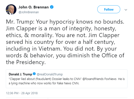 john-brennan Former CIA Director Responds To Trump Attack On James Clapper Like A True Hero Donald Trump Politics Social Media Top Stories 